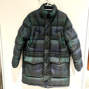 Men's Medium Water-Repellent Plaid Down Jacket